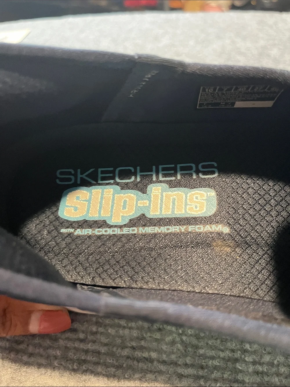 Skechers Slip-On Woman’s Navy Knit Casual Sneakers